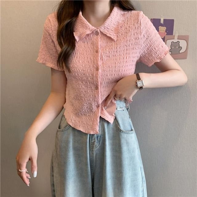 【送料無料】4カラー展開 カジュアル ガーリー トップス シャツ mry000641