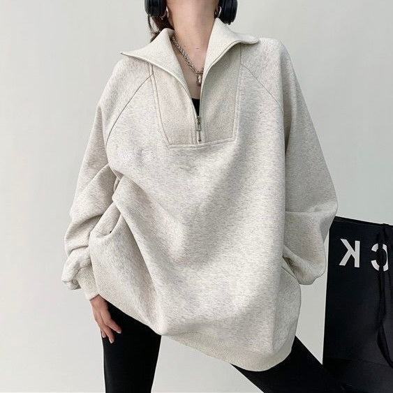 オーバーサイズ ハーフジッパー スウェット mry000444