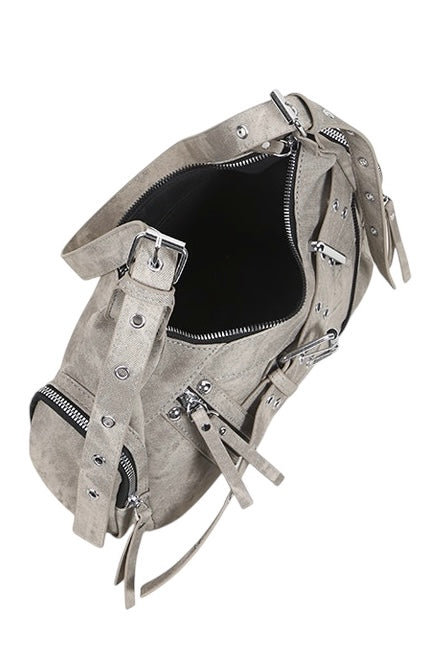 Belted Zip Shoulder Bag mry002258