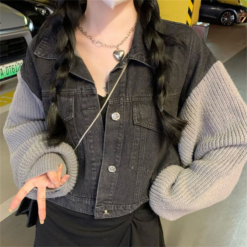 【送料無料】デニムニット ジャケット mry000363