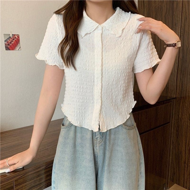 【送料無料】4カラー展開 カジュアル ガーリー トップス シャツ mry000641