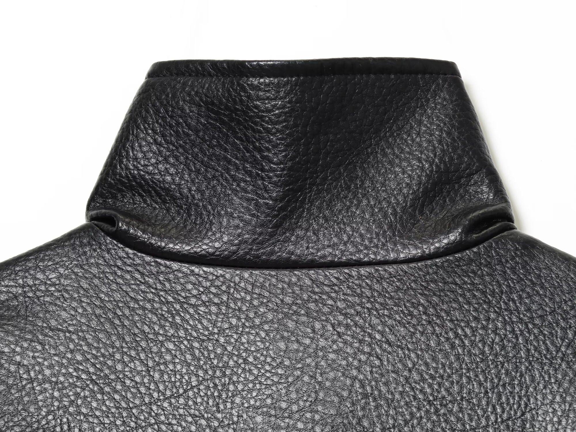 Stand Collar Leather Jacket mry002022