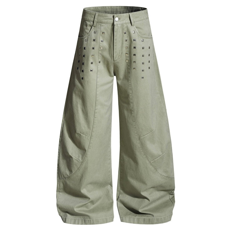【ボトムス】スタッズワイドデニムパンツ mry002438