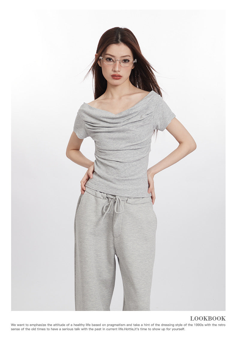 【2color】Silhouette Flow Draped T-Shirt mry001688