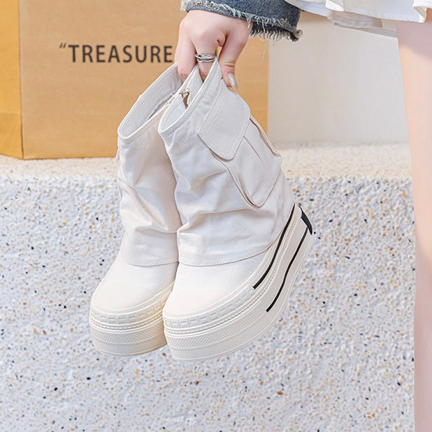 【6cmアップ】Double Sole Utility Zip Boots mry001973