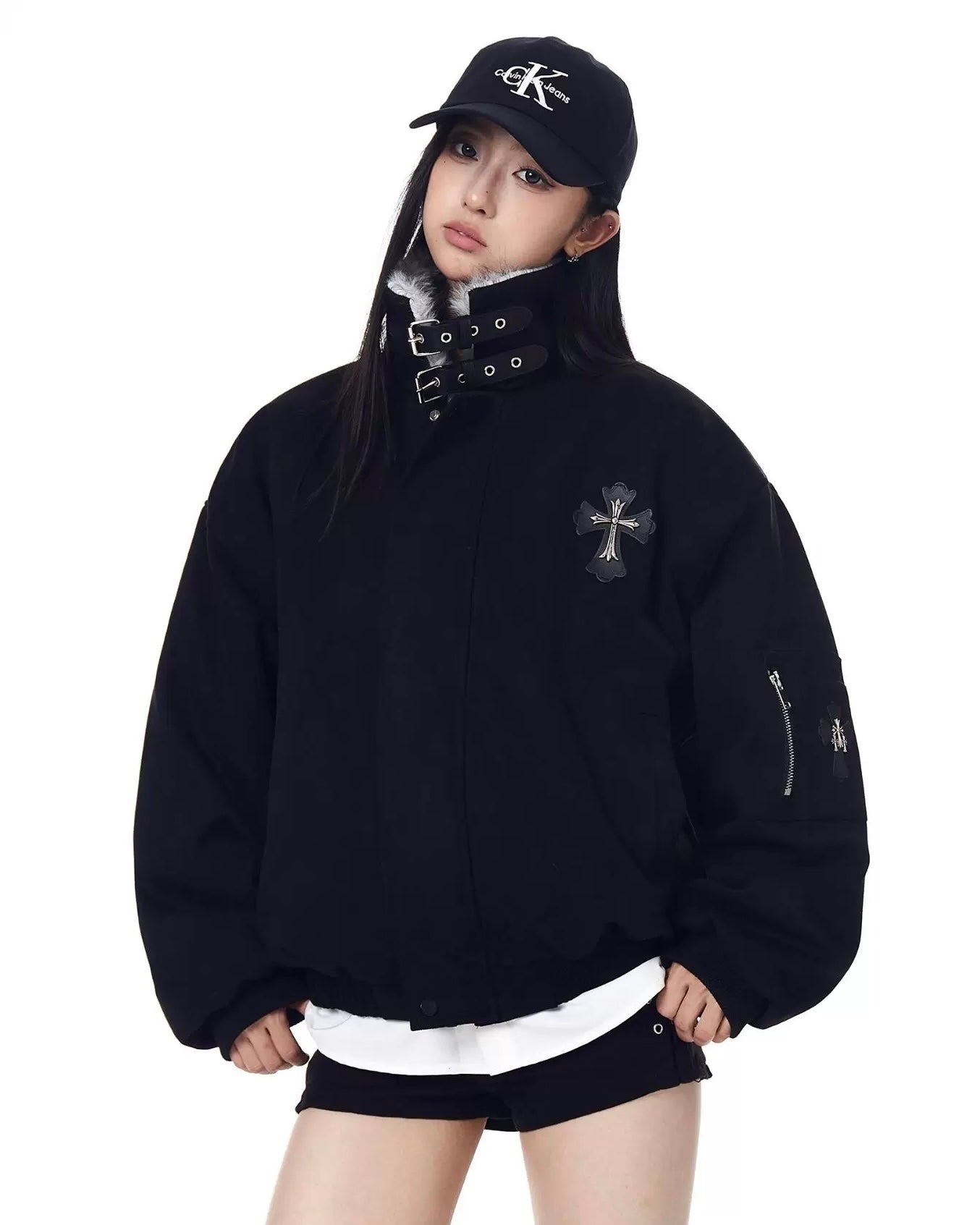 【大人気/評価★4.8以上】Cross Fur Bomber Jacket mry002017