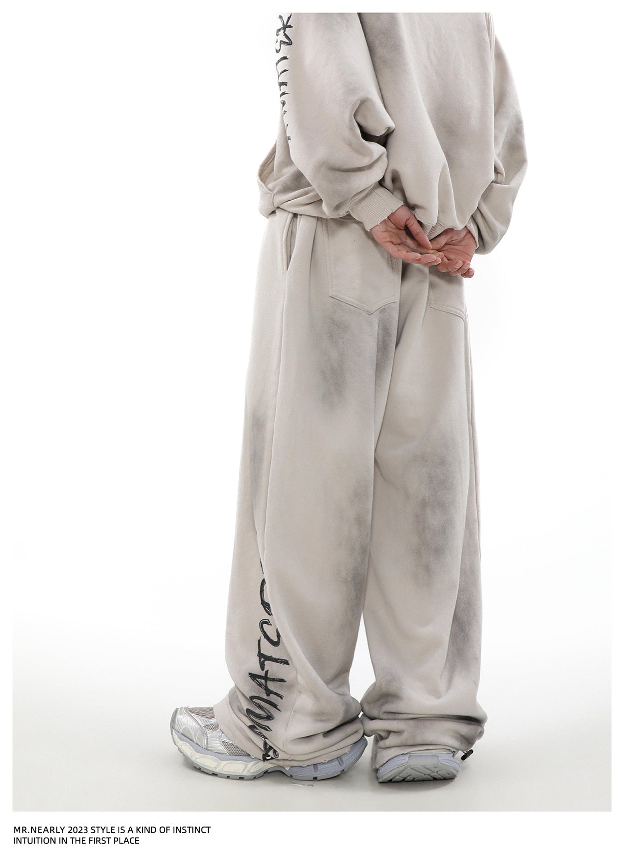 《5000枚突破 / 殿堂入りアイテム》【YURU:FIT】Damage dolman Sweat Pants mry001585