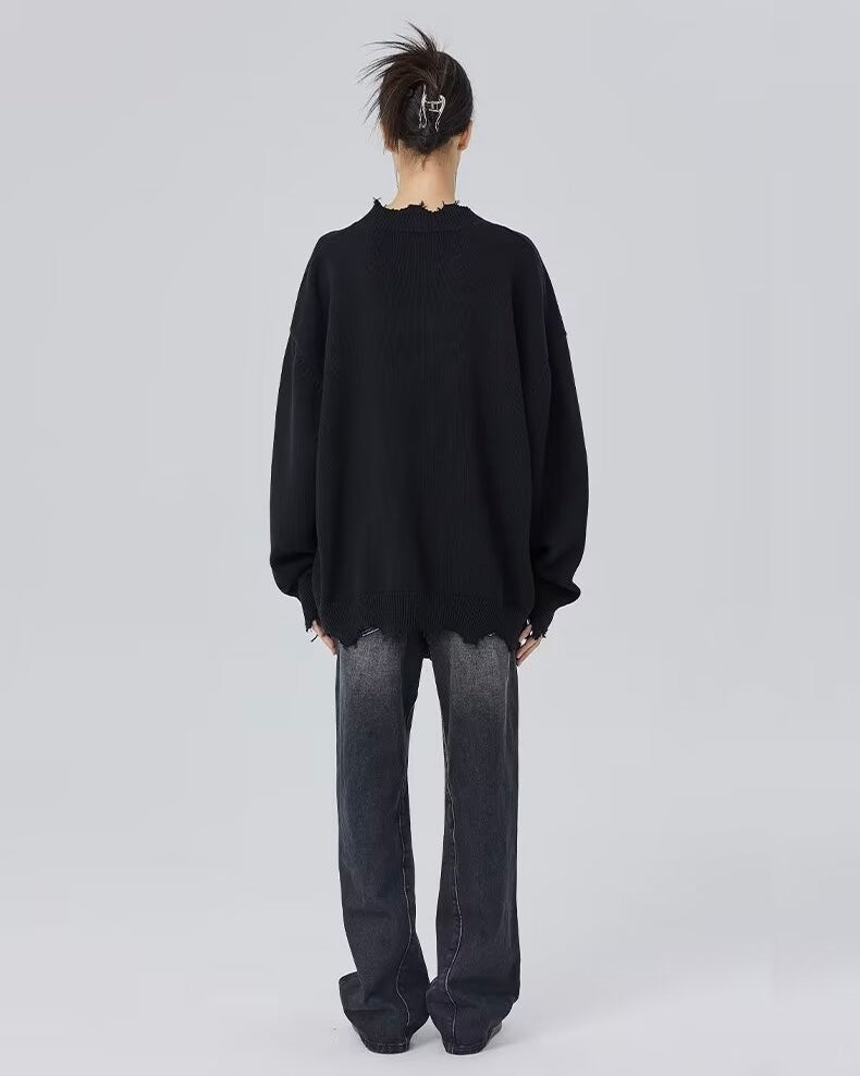 Star Embroidery Knit Sweater mry001834