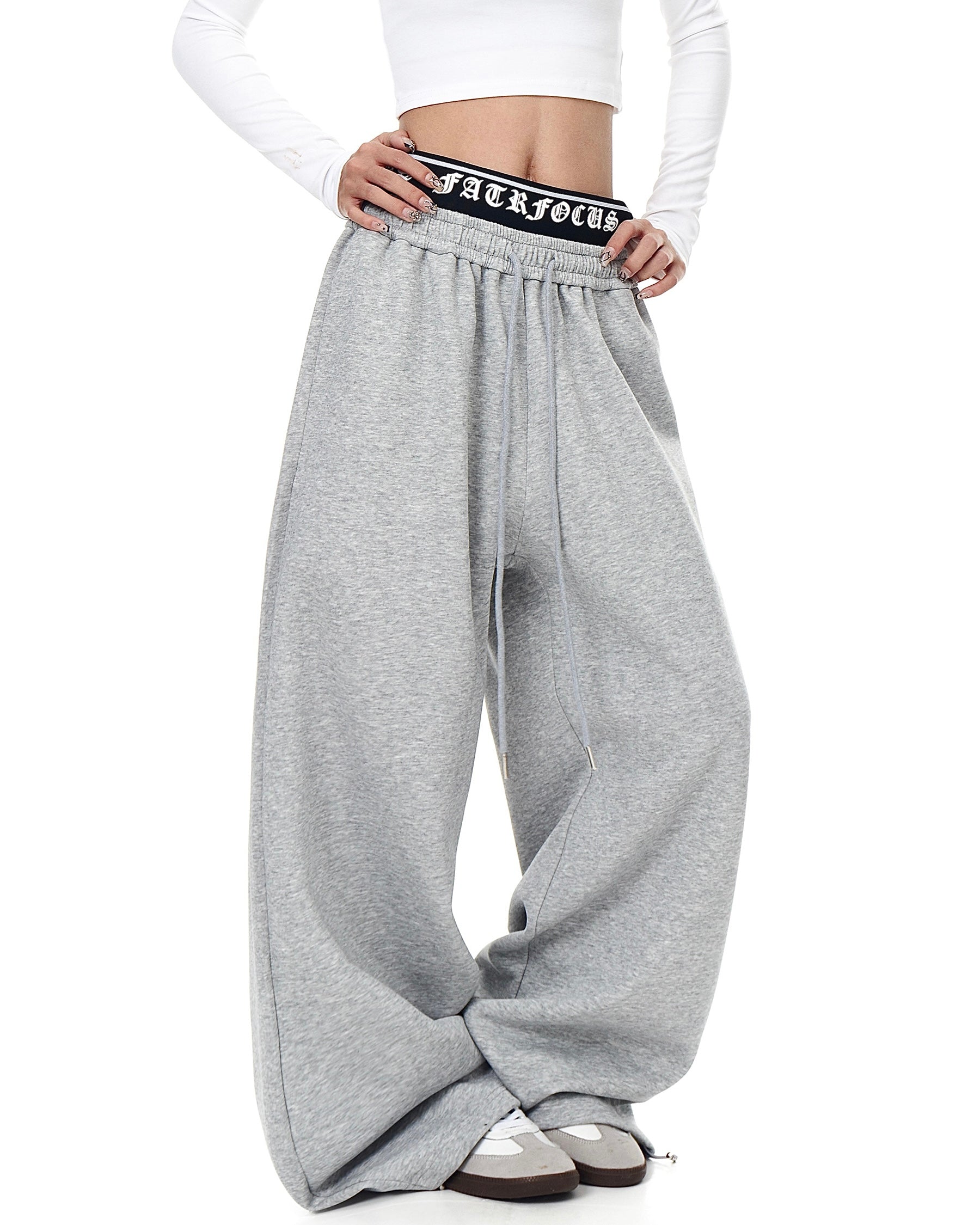【YURU:FIT】 Cross Print Wide Sweatpants mry001861
