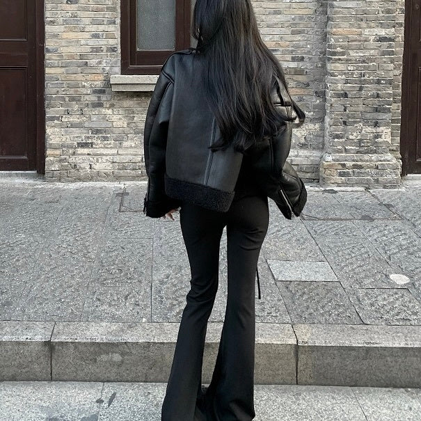 レザー ボア ハイネックジャケット mry000482