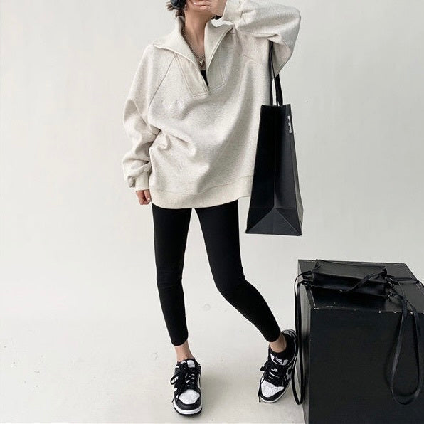 オーバーサイズ ハーフジッパー スウェット mry000444