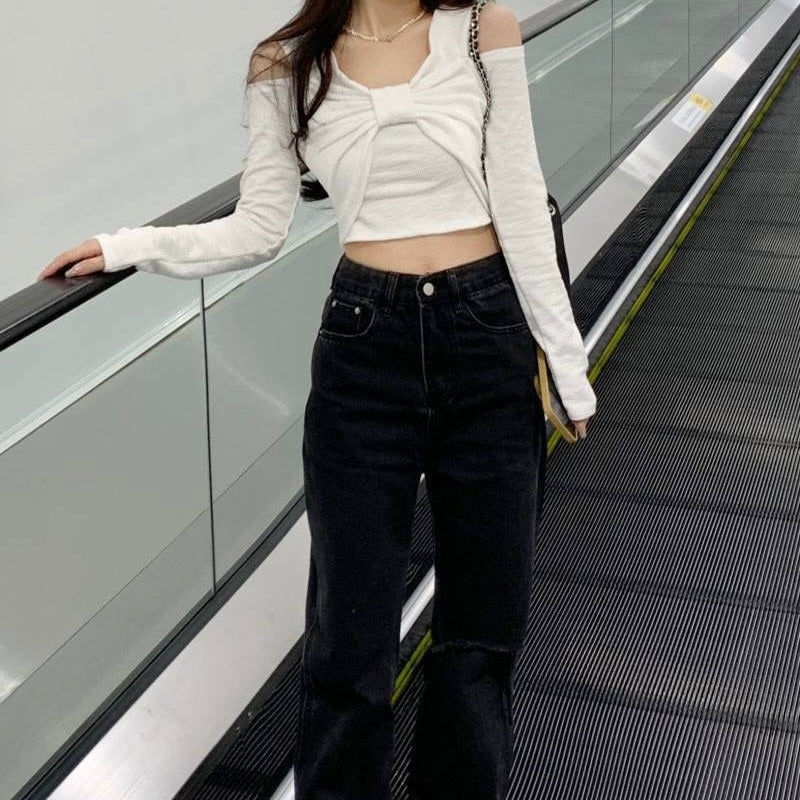 リボン オープンショルダー トップス mry000216