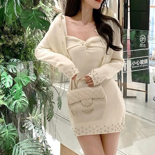 【Chéri】カーディガン ワンピース セットアップ mry001512