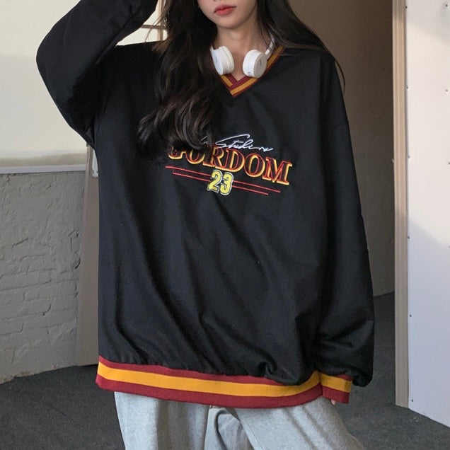 袖ストライプ オーバーサイズスウェット mry000239