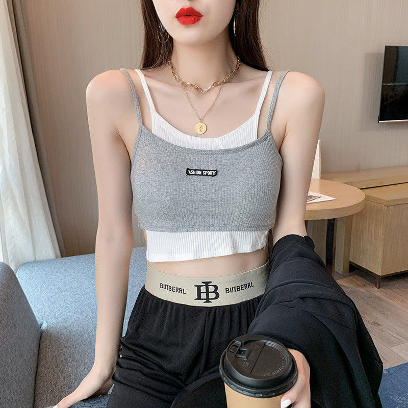 パッド付き フェイクツーピス キャミソール mry000052