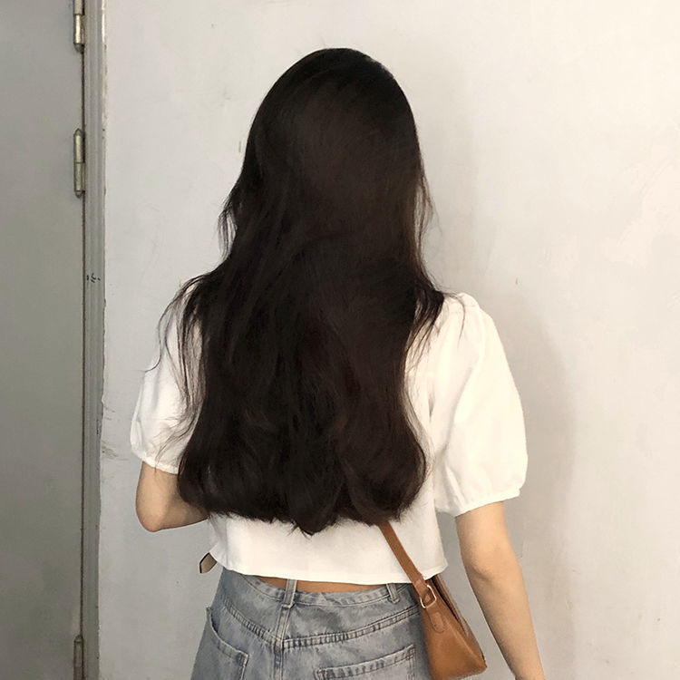 【送料無料】2カラー展開 ダブルブレスト 半袖シャツ フレンチガーリー 韓国ガーリー mry000665