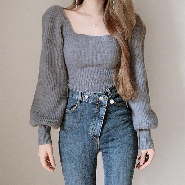 【送料無料】デザイン袖 カジュアル ニット 春 mry000517