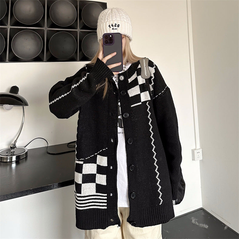 セーターコート チェックボーダー mry000348