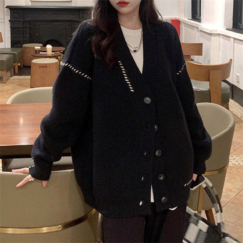 【送料無料】デザインセーター カーディガン 2カラー 韓国ストリート 韓国カジュアル 韓国ガーリー mry000526