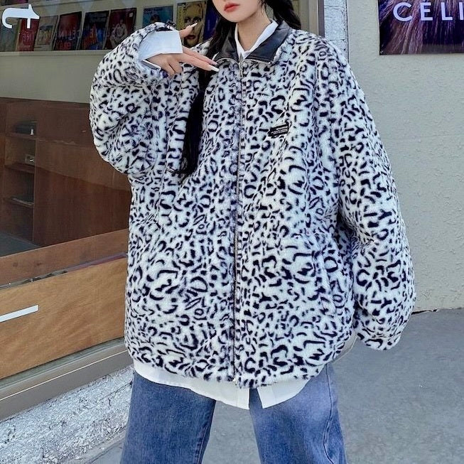 2カラー ヒョウ柄 リバーシブルジャケット mry000437