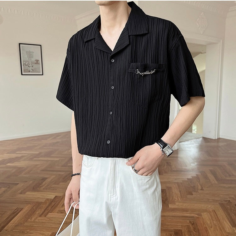 【送料無料】2カラー展開 2023SS チェーン ロゴ ストライプ シャツ 韓国カジュアル mry000887