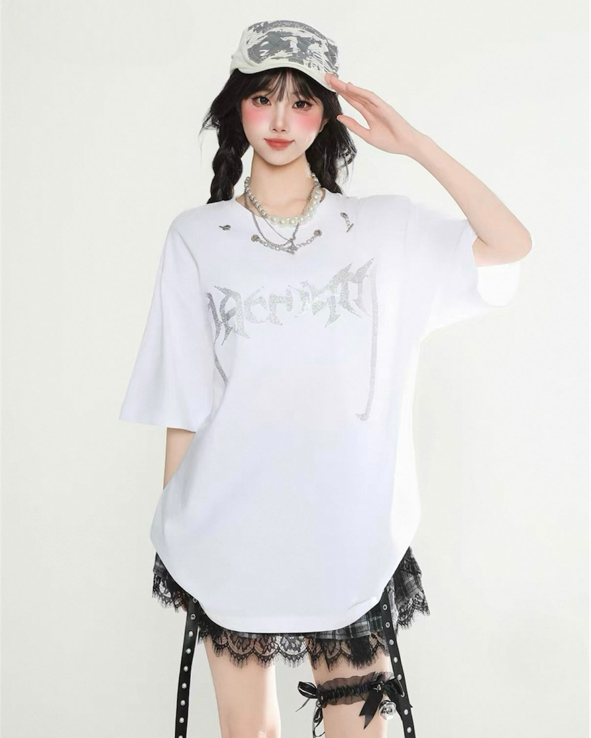 【リピート続出 /2color / Unisex】Vortex Chain Print T-Shirt mry001641