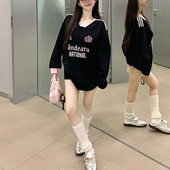 2カラー展開 ヨーロッパ 韓国ストリート 韓国カジュアル スポーティースウェット mry001071