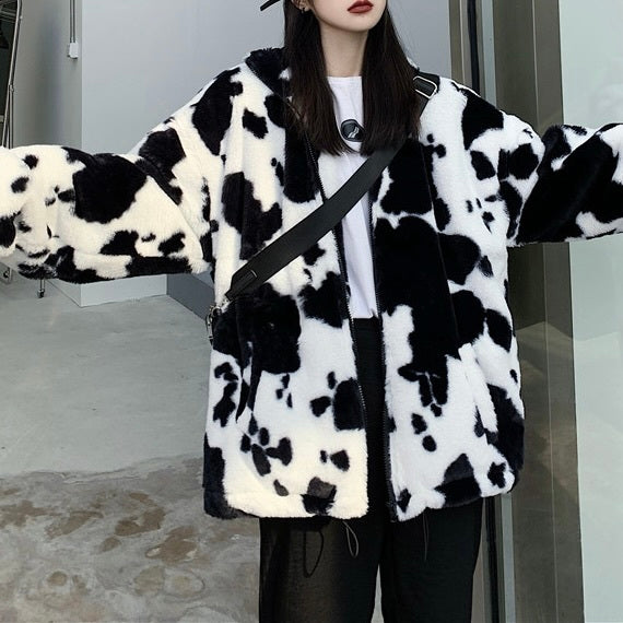 カウ柄 ボアジャケット mry000429