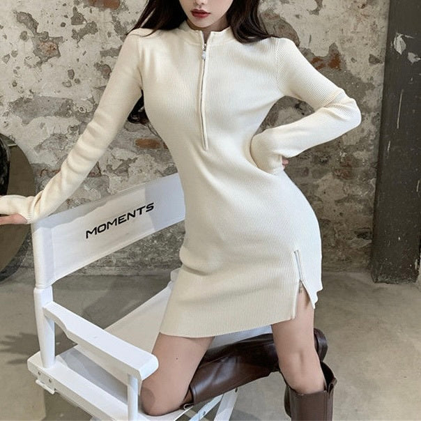 【Orchid】2カラー展開 ジッパーワンピース mry001520