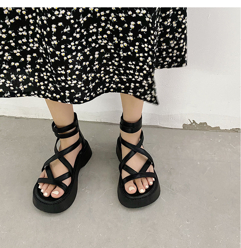 厚底 丸トゥ 網おろし サンダル mry000194