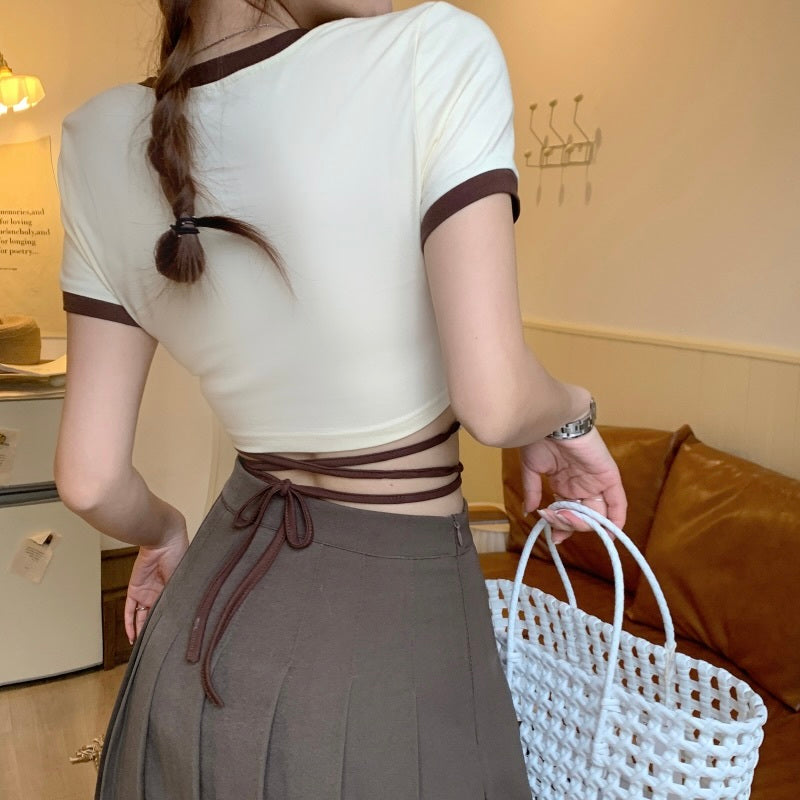 ウエスト デザイン タイトフィット Tシャツ mry000100