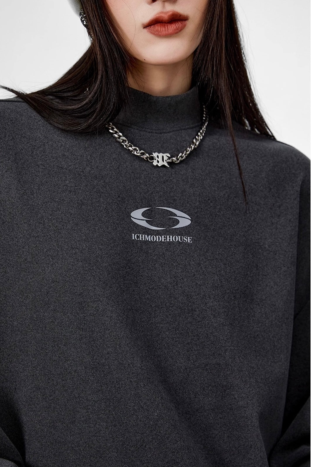 【3color】Monochrome Flow Mock Neck T-shirt mry001618