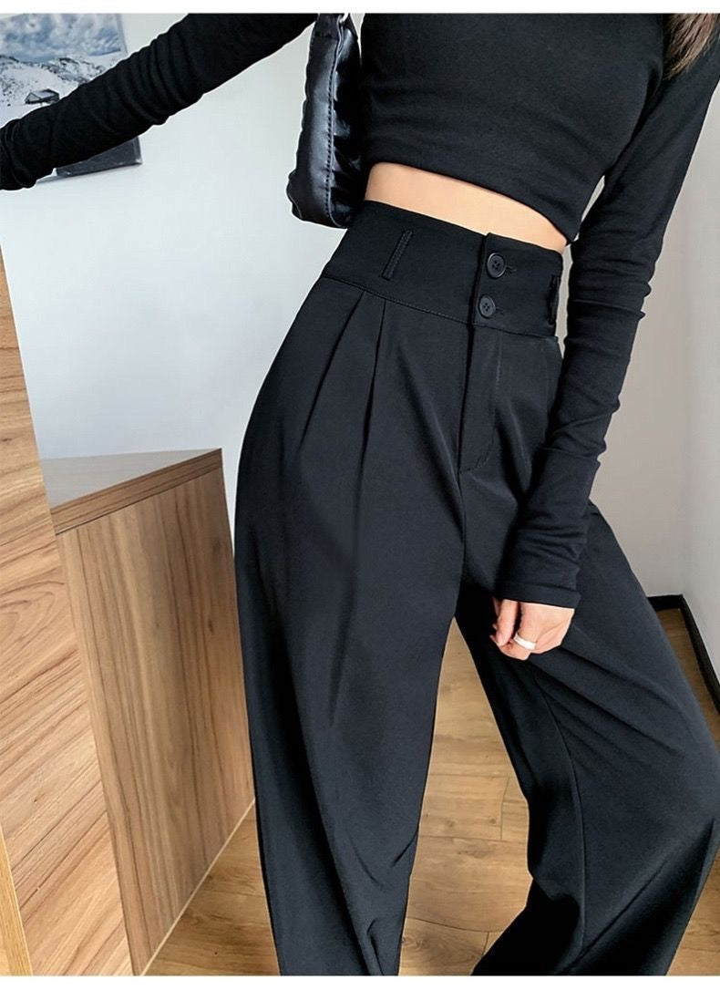 ハイウエスト ストレートドレープ ハイカジュアル mry000069