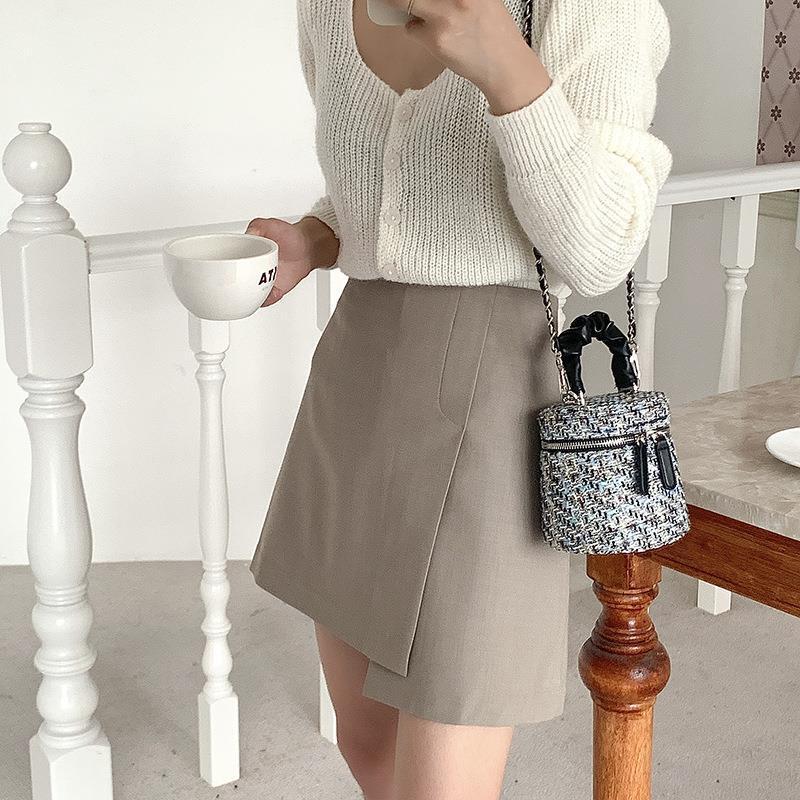 【送料無料】チェーン付き ミニツイード ハンドバッグ mry000630