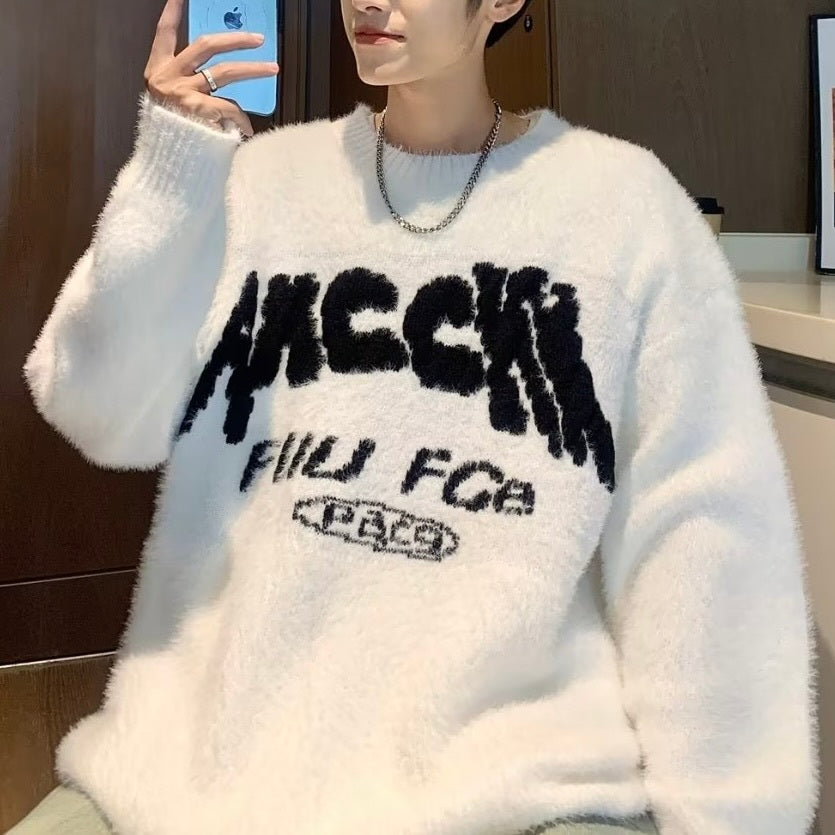 2カラー展開 アメリカン 韓国ストリート 韓国カジュアル オーバーサイズ ボアトレーナー mry1332