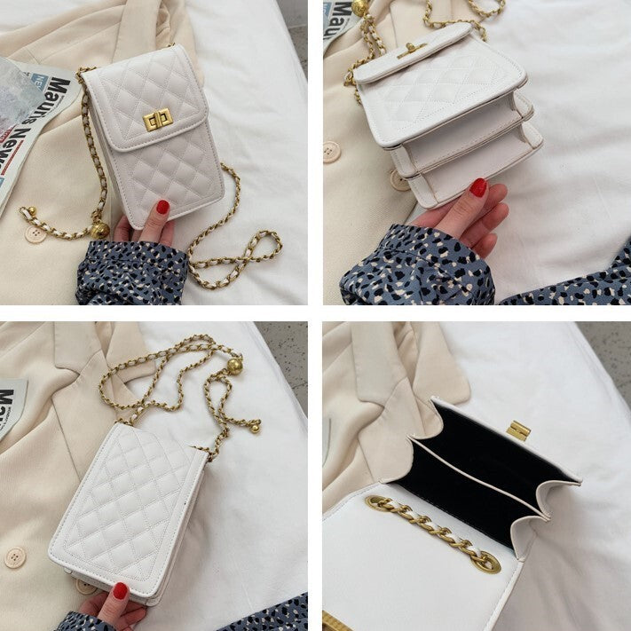 【送料無料】3カラー展開 キルティング スマホ ポシェット ミニバッグ mry000627