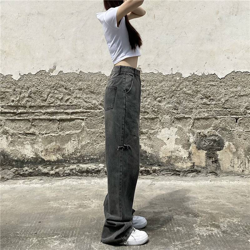 グレー リップドジーンズ mry000475