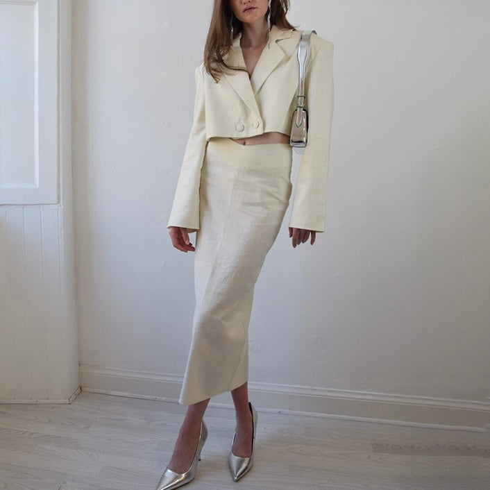 2カラー展開 韓国カジュアル 韓国デザイン セットアップ ショート丈 ブレザー スカート mry001185