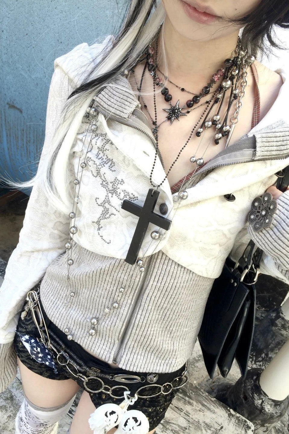 Layered Knit Zip Top mry002131