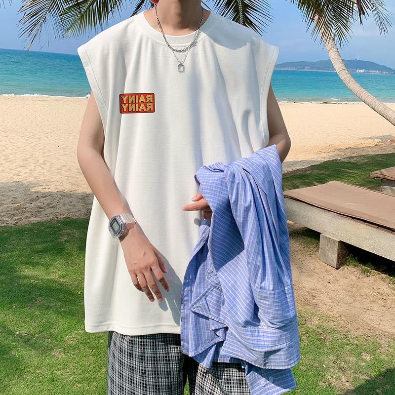 【送料無料】2023SS ノースリーブ メンズ ビッグサイズ シャツ 韓国ストリート mry000900