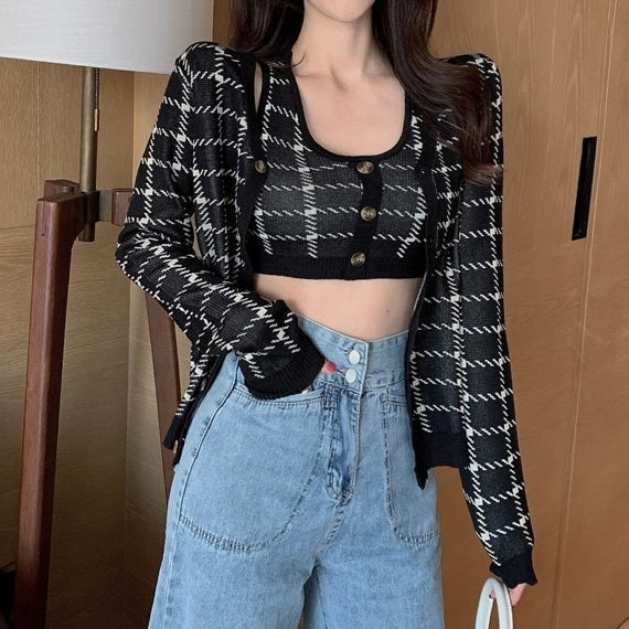 カーディガン付き ショートニット キャミソール mry000020