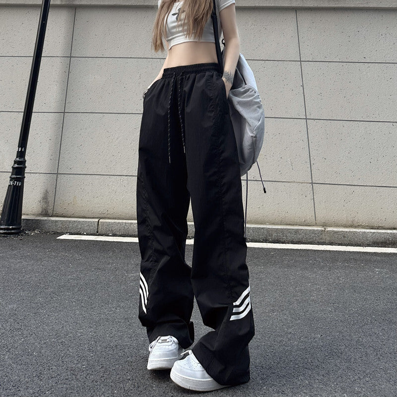 2カラー展開 2023SS ハイストリート スプライシング ルーズ ストレート パンツ ユニセックス 韓国ストリート 韓国カジュアル mry000912