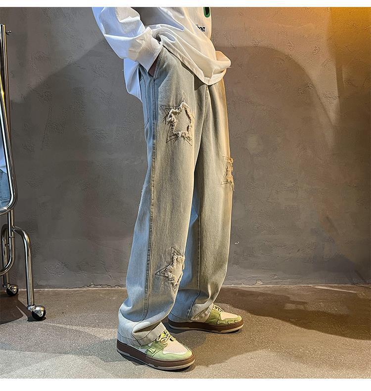 【送料無料】2カラー展開 ダメージジーンズ ワイドレッグパンツ 2023新デザイン mry000654