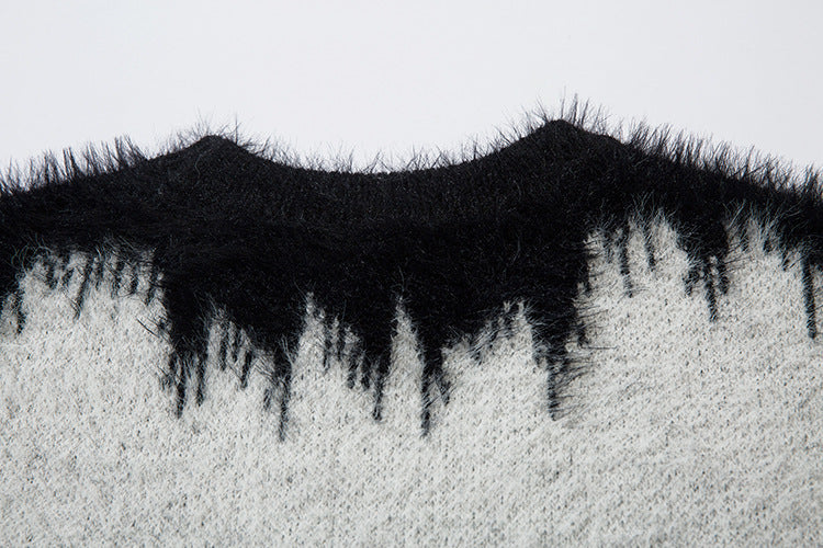 Gradient Shaggy Knit Sweater mry001845