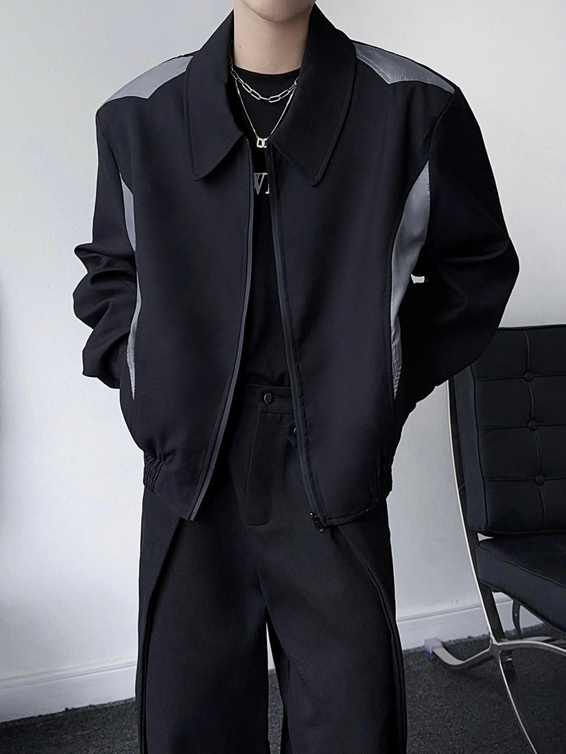 2カラー展開 韓国ストリート 韓国カジュアル シンプル モノトーン ジャケット mry001327