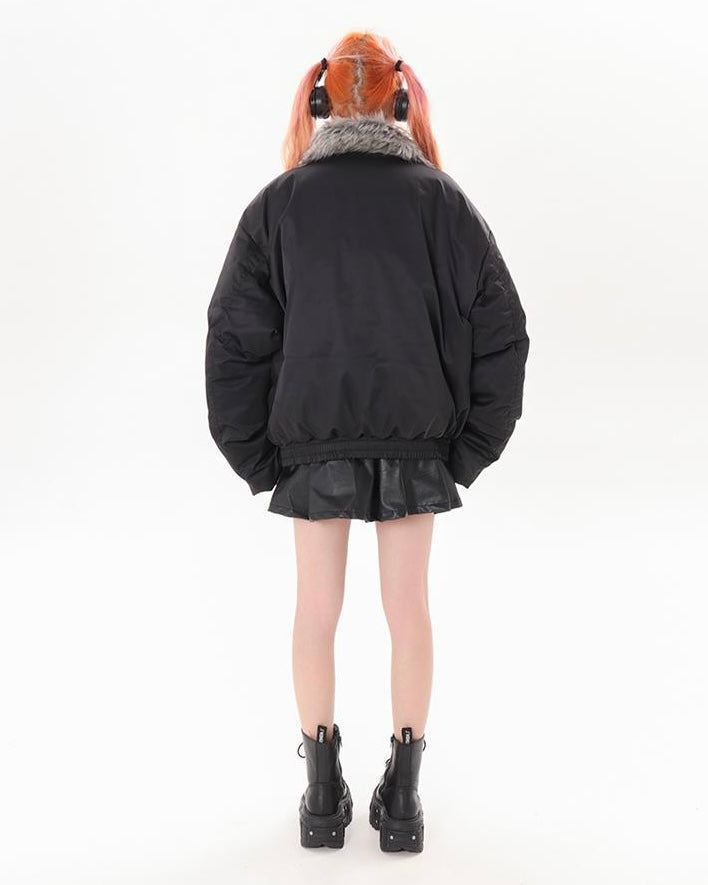 Faux Fur Collar Buckle Jacket mry001789