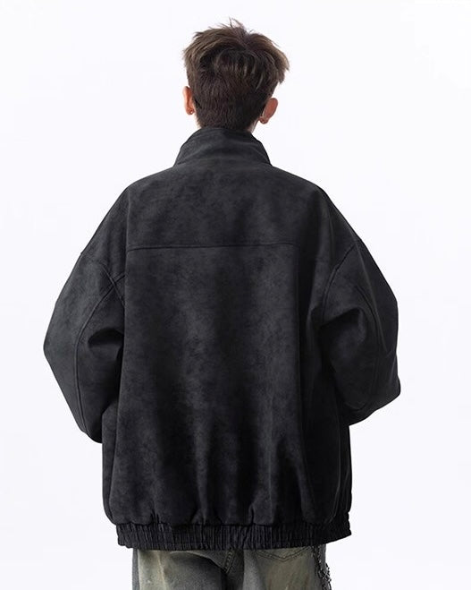 【2color】Faux Suede Stand Collar Jacket mry001831