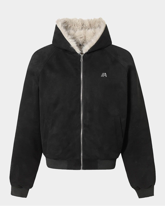 【2color】Faux Fur Hooded Jacket mry001787