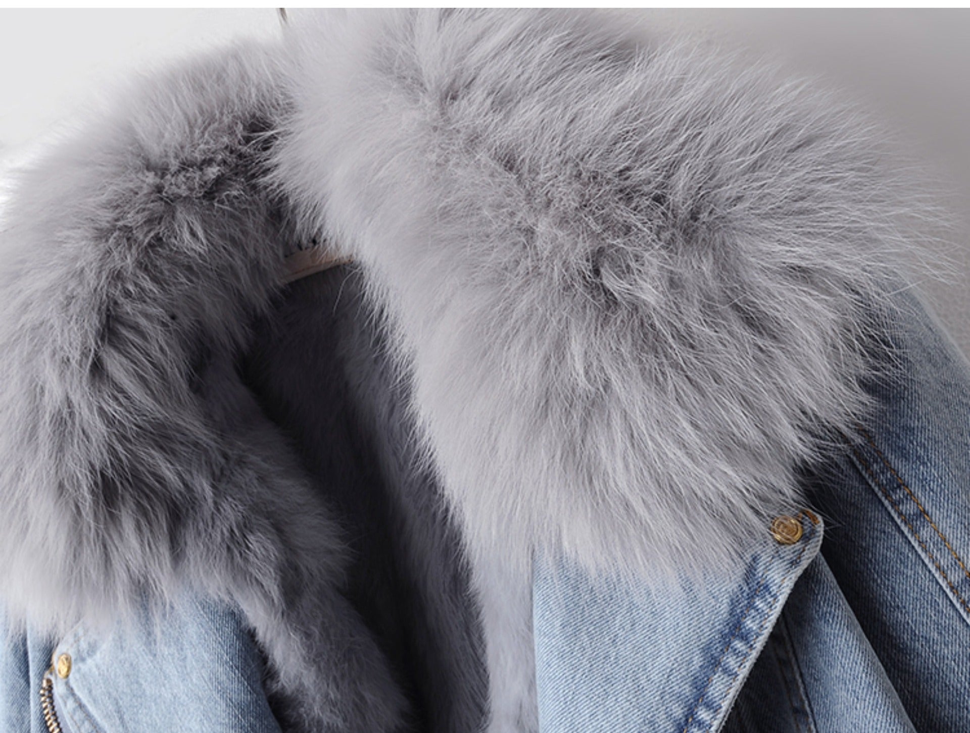 【評価★4.8以上/2color】Luxury Faux Fur Denim Jacket mry001938