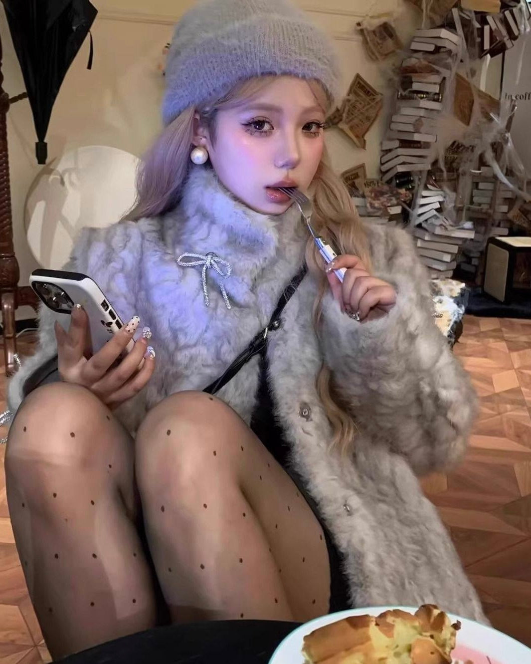 Doll Gray Fur Coat mry002053